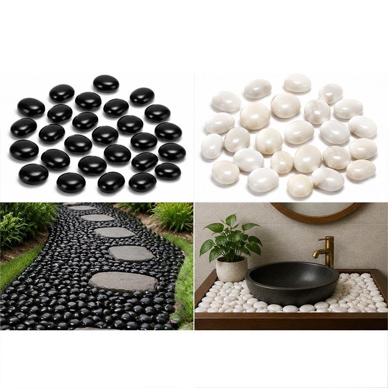 Fish Tank Gravel - Pedras de rio polidas brancas e