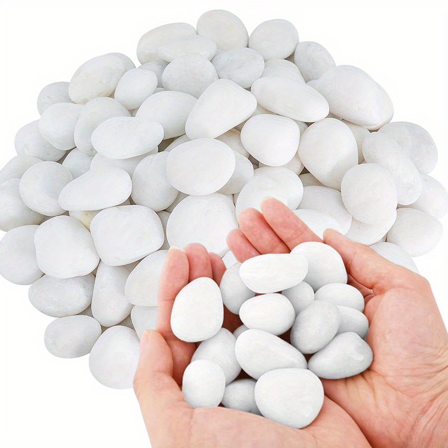 Aquarium Plants - 200/400g branco alto polido seixos naturais