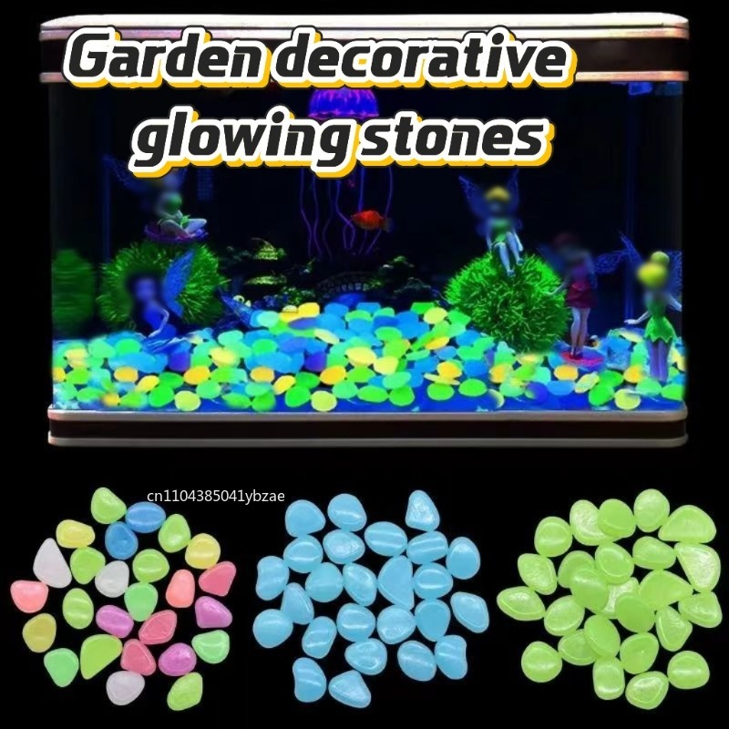 Fish Tank Gravel - 100-1000 peças de pedra luminosa, seixos