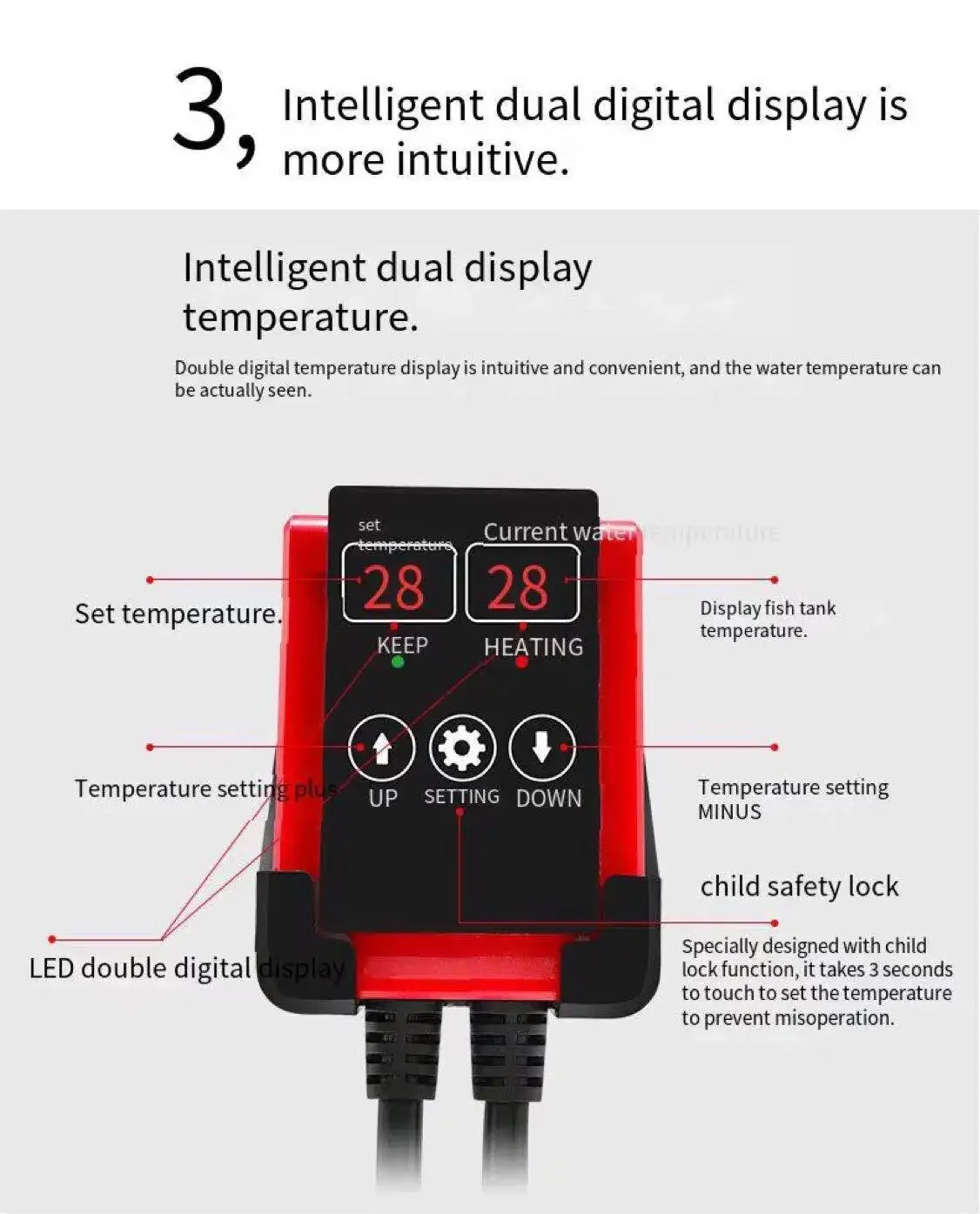 Aquecedor submersível para aqu - Fish Tank Heater avaliação e preço